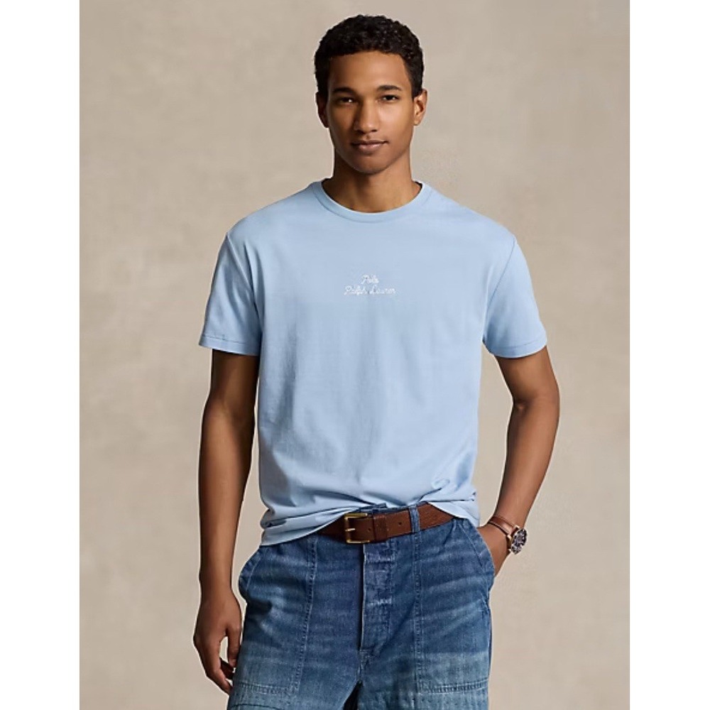 Polo Ralph Lauren Classic T Shirt Men 2XL Blue Embroidered Center Logo Crew NWT
